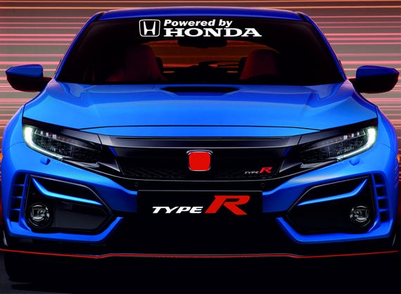 Powered by Hondaロゴ フロントガラス用ビニールデカールステッカー