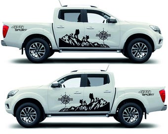 Nissan compass 4 Pcs Panel Door Side Stripes for NISSAN NAVARA - Decal sticker, Nissan NP300 NAVARA
