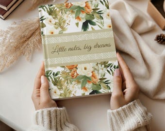 Shabby chic floral notebook “Little Notes, Big Dreams”, maid of honor gift, wedding gift, Mother’s Day gift, diary, hardcover notebook.