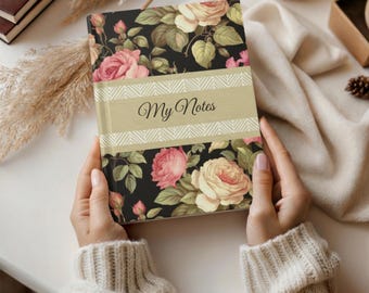 Shabby chic floral personalized notebook maid of honor gift wedding gift Mothers Day  gift, custom name diary personalized journal hardcover