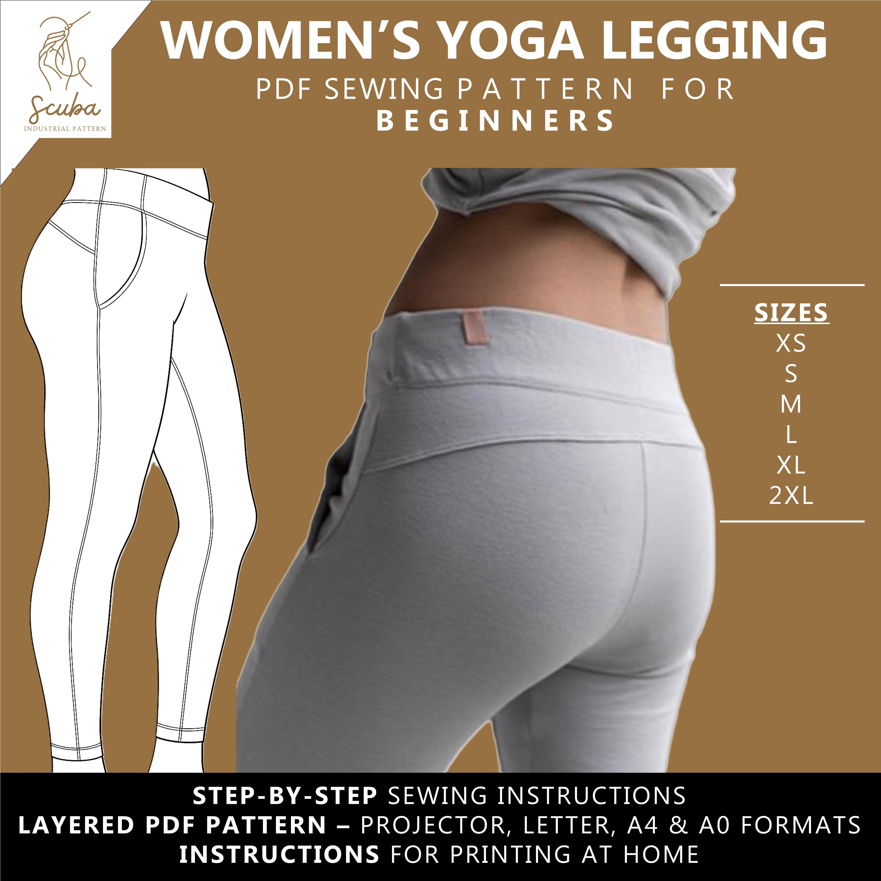 Women's Leggings PDF Sewing Pattern | Beginner DIY Yoga Pants | Layered