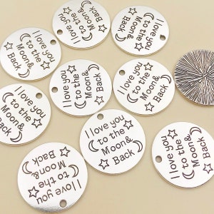 10/15/20pcs Antique Silver round letter Charm Pendant For DIY Necklace bracelet Jewelry Making Craft Accessory