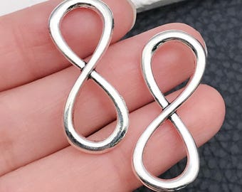 20 Stück 12 x 31 mm Antik Silber Mittlere Größe Buchstabe "8" Connector Link Unendliche Charme Anhänger c5272