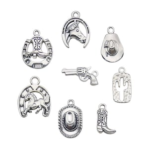 10/15/20PCS Silver Cowboy Hat Charms/ Western Charms/Cowboy Jewelry/ Cowboy Hat Pendant/ Cowboy/ Western/ Jewelry Making Supplies
