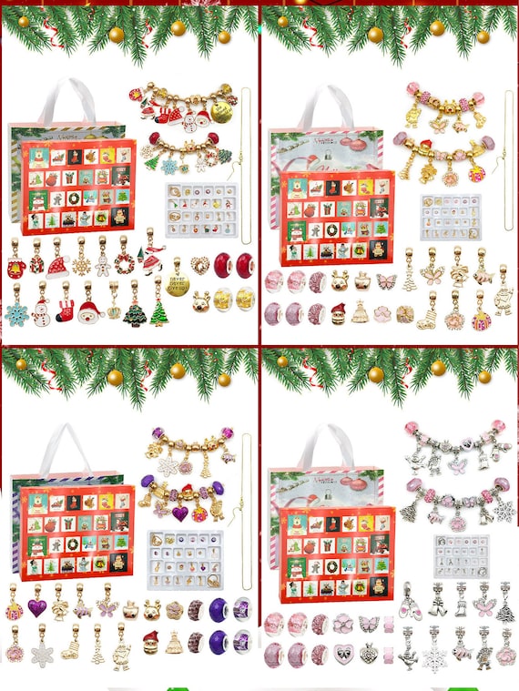 Calendario De Adviento Joyas 2025 Para Niñas – Set De DIY Con 2 Collares, 2 Pulseras Y 20 Colgantes (Búho, Unicornio, Arcoíris, Copo De Nieve) – Regalo Navideño Para 6-11 Años