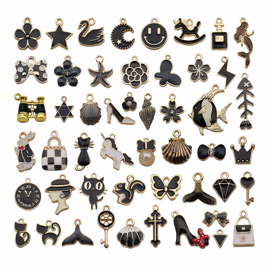 Mixed Styles 20/30/50pcs Jewelry Making Charms Golden Enamel Plated Charms  Pendant For DIY Necklace Bracelet Earrings Jewelry Making Finding