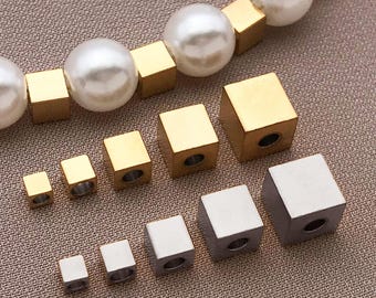 Small Plastic Spacer Beads JGFinds Tiny, Small Square CCB Plastic Beads, 500 Pack, 3mm With 1.4mm Hole (Gold) - Spacer Beads For Jewelry Making, Mini Beads, Acrylic With Gold Filled Beads Look