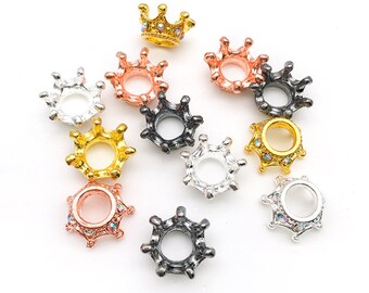 PATIKIL King Crown Charms - 100Pcs Alloy Beads For Jewelry Making, Multicolored