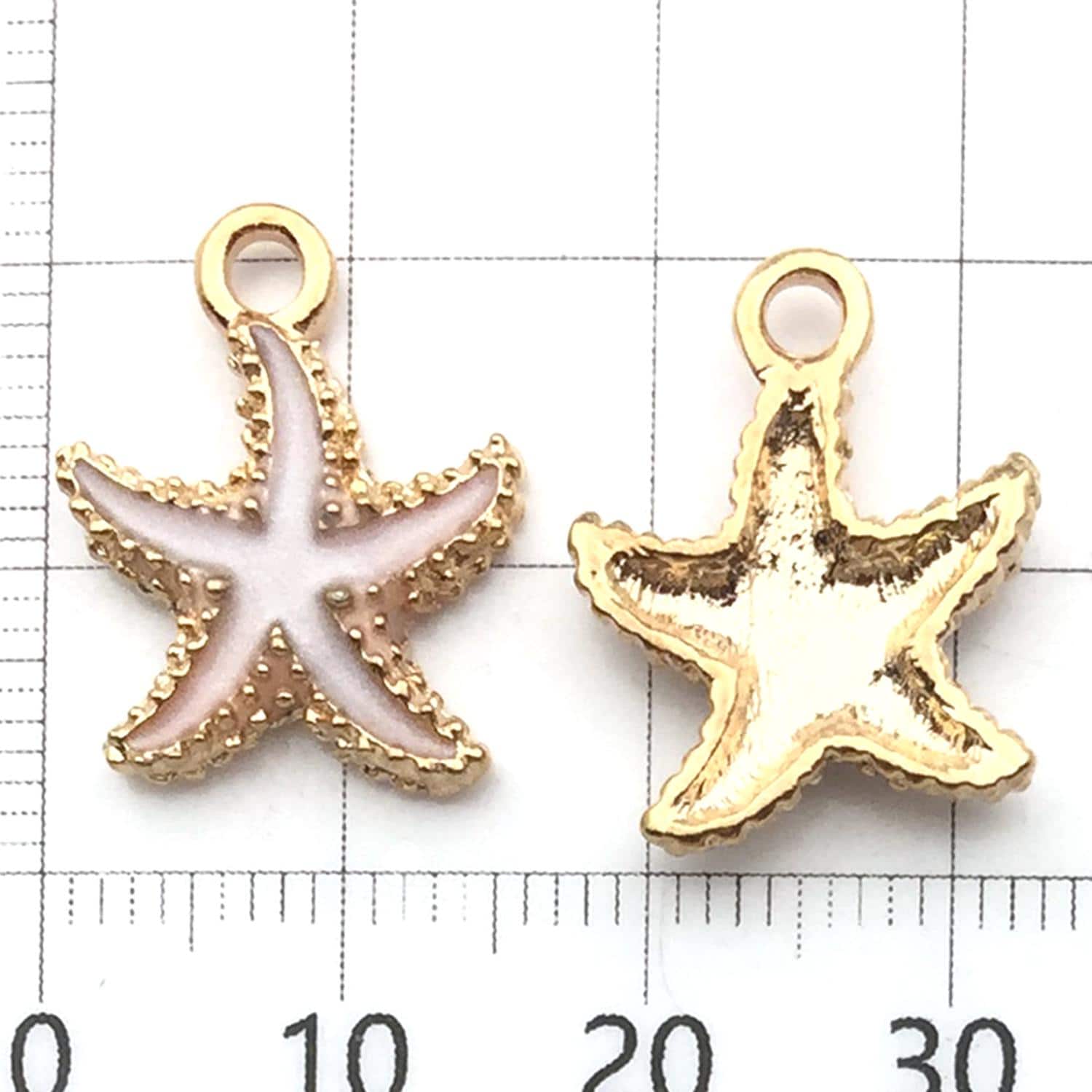 Lot De 12 Pendentifs Perles Breloques étoiles De Mer En Bronze - Création Bijoux - Neuf