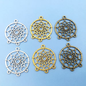 20 ciondoli acchiappasogni con piume acchiappasogni, in acciaio inossidabile, creazione di gioielli, ciondoli con ciondolo, ricerca di forniture all'ingrosso