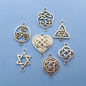 10/20/30pcs Antique Silver Chinese Knot Connection Charm，Charm Pendant for DIY Jewelry Making Metal craft Accessories