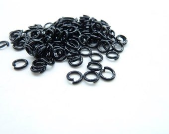 20g 5mm Black Color Metal DIY Jewelry Findings Open Single Loops Jump Rings for jewelry making