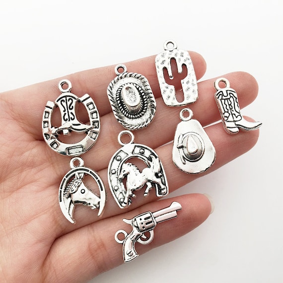 10/15/20pcs Silver Cowboy Hat Charms/ Western Charms/Cowboy Jewelry/ Cowboy Hat Pendant/ Cowboy/ Western/ Jewelry Making Supplies