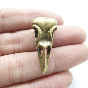 5pcs 10x15x32mm Antique Bronze Vulture Bird Skull Head Pendant c7523 image 2