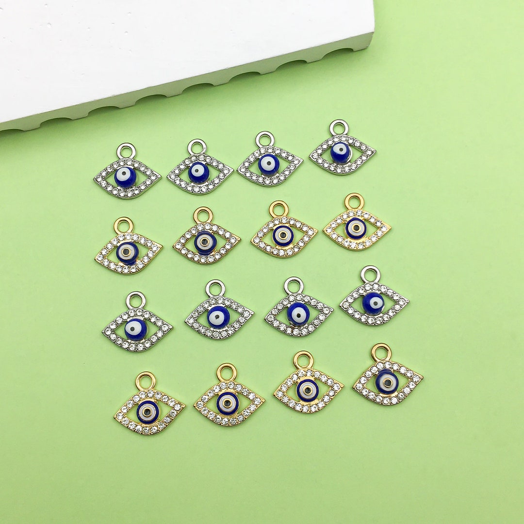 Evil Eye Rhinestone 10pcs Metal Rhinestone Evil Eye Charms,rhinestone Evil Eye,gold ...