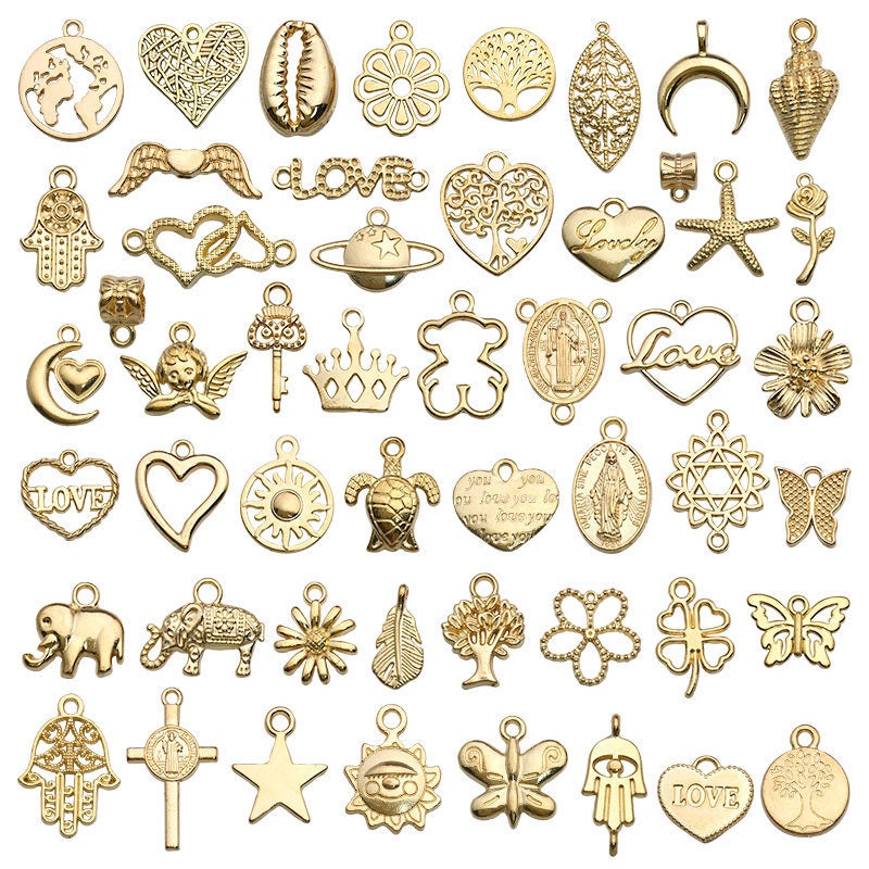 100pcs Random Styles Mixed Bulk Lots Charms For Jewelry Making