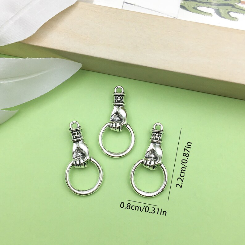 10/20/30pcs Alloy hand Charm DIY Pendant for Bracelet Earrings Necklace Jewelry Making Accessories image 4