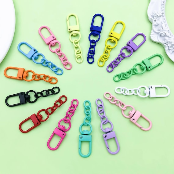 15pcs Candy Colors Colorful Lobster Claw Clasps Keychain Key Chain