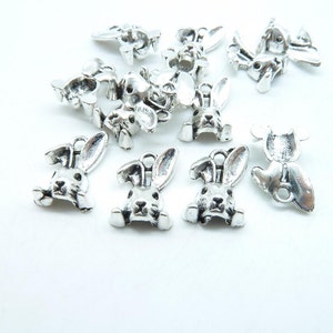 30pcs 9x13mm Antique Silver Mini Buck Rabbit Head Charms Pendant c6708 image 2