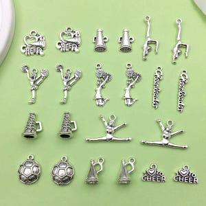 20pcs Mix bulk Antique Silver cheerleaders Charms pendant for DIY Bracelets Earrings Necklaces jewelry making Handmade Accessory