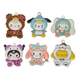 10 Stück Mode Emaille niedlichen Cartoon Charme vergoldet Anhänger DIY für Armband Ohrringe Schmuck machen Zubehör Bastelbedarf