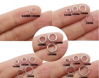 Großhandel Größe 4/5/6/7/8/10 mm Edelstahl Biegeringe Silberton Geschlossene Biegeringe Anschlüsse für Verschluss Armband Halskette Zubehör