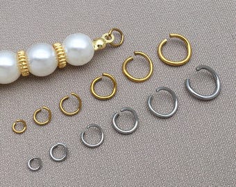 100/500pcs Stainless Steel Open Jump Rings Gold plated 3/4/5/6/7/8mm Connection for DIY Jewelry Making Supplies Findings