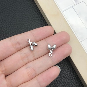 30pcs 11x15mm Antique Silver 3D  Mini Pineal Fruit Nut Charm Pendant c6562