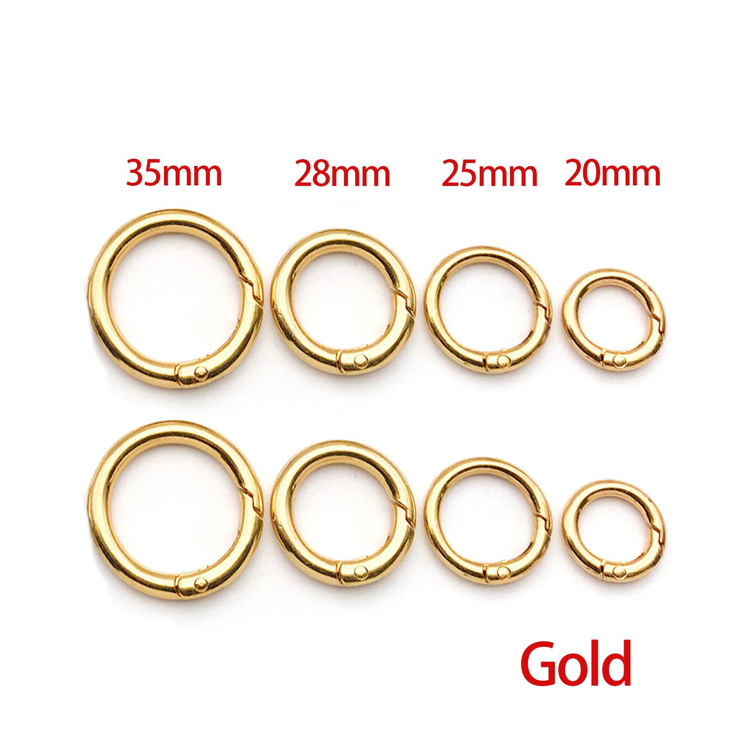 10/20pcs Spring O Ring Clip Keychain Metal Round Carabiner Spring