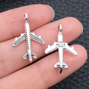 20pcs 5x15x22mm Antique Silver Mini Aircraft Plane Charms Pendant c6729