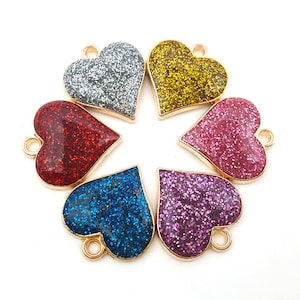 Gold Plated Enamel Mini Heart Charm, Enamel Heart Pendant, Tiny Heart Charms, Gold Heart Charm, Love Charms, Gold Plated Findings
