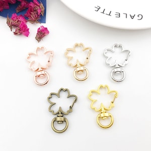 10/20pcs Mix Color flowers Keychain Lobster Clasp Key Hook Keychains Hook DIY For Jewelry Making Findings Accessories Supplies