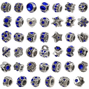 Random mix 10pcs rhinestone big hole beads diamond beads European-style beads large hole beads for bracelet jewelry making