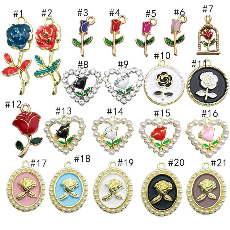 Mix 7pcs Smalto stelle luna Charms placcato oro carino ciondolo stella per collana orecchino fai da te gioielli braccialetto creazione di accessori artigianali - Italia