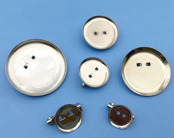 20/40/60PCS Brooch bottom support Zinc Alloy 6 Sizes Brooch Accessories Charms Pendant for DIY Necklace Bracelet Jewelry Making