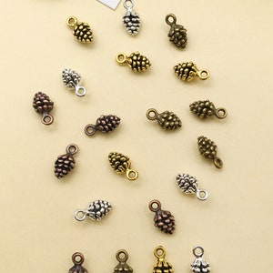 30pcs 5x15mm Antique Copper Mini Pineal Pinecone Charm Pendant For DIY Necklace bracelet Earring Jewelry Making Craft Accessory