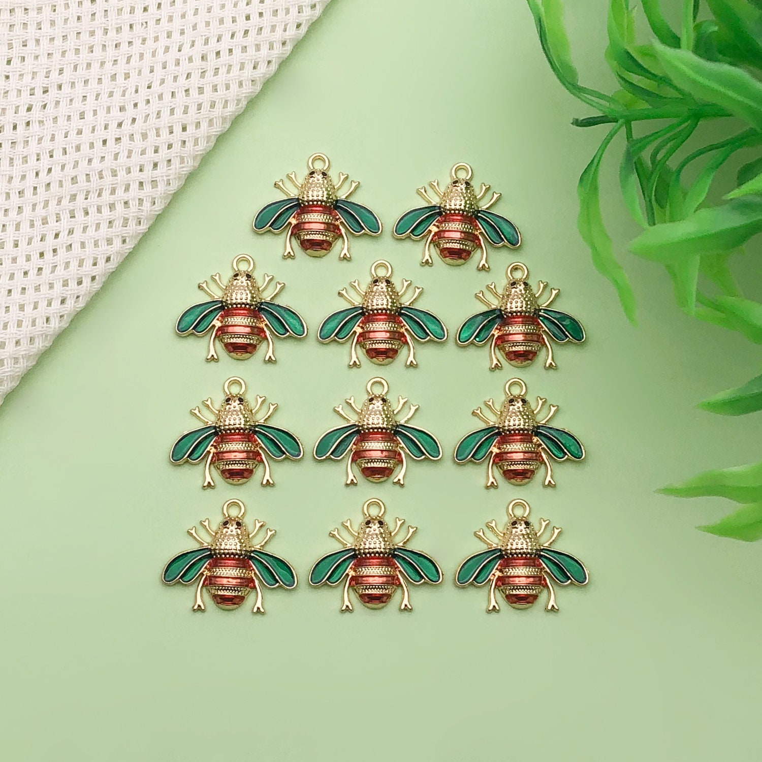 40 Ciondoli Ape In Lega Smaltata - Per Bracciali, Collane E Fai-da-Te Gioielli, Design Carino - Foto 9