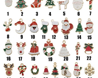 10pcs/Lot Enamel Christmas charms alloy and enamel christmascharms Santa Charms Pendant DiY Jewelry Necklace Bracelet Pendants Accessory