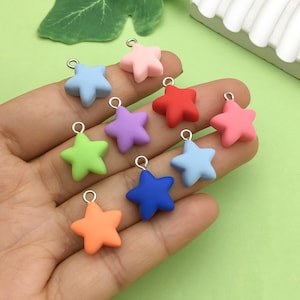 Mix 20 Stück BULK Resin Sterne Charm, Sternanhänger Kawaii charm 14x16mm