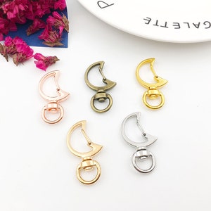 10/20pcs Mix Color Moon Keychain Lobster Clasp Key Hook Keychains Hook For DIY Jewelry Making Findings Accessories Supplies