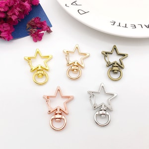 10/20pcs Mix Color Star Keychain Lobster Clasp Key Hook Keychains Hook For DIY Jewelry Making Findings Accessories Supplies