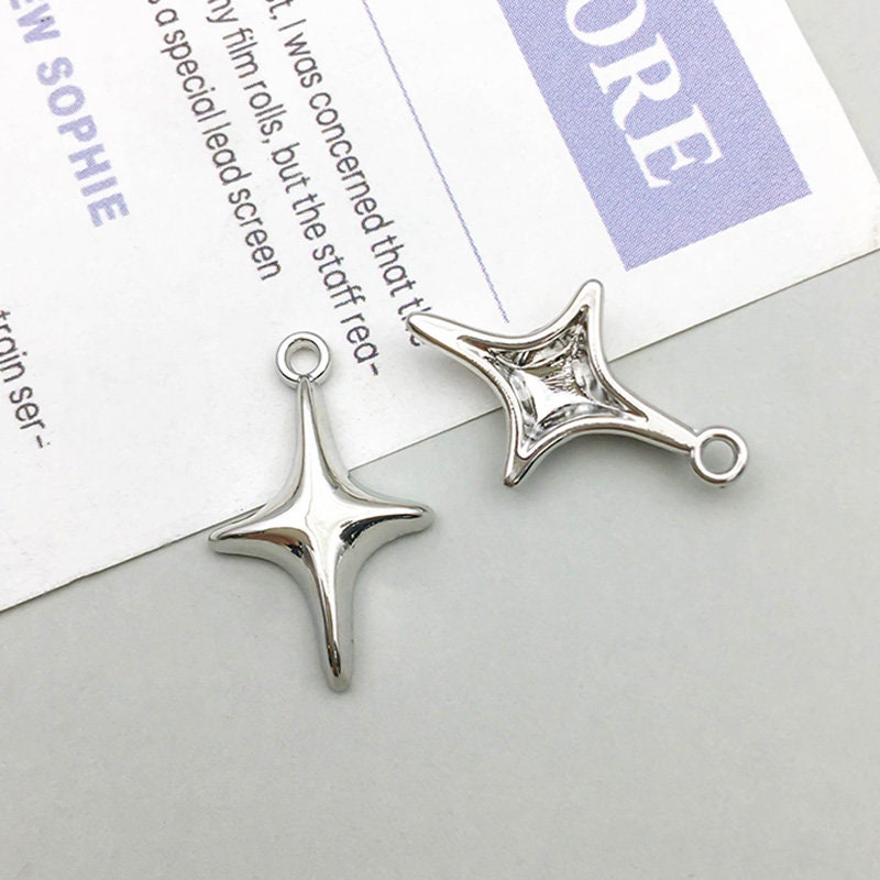Lot De 10 Pendentifs étoile à 5 Branches Couleur Or Pour Création De Bijoux DIY