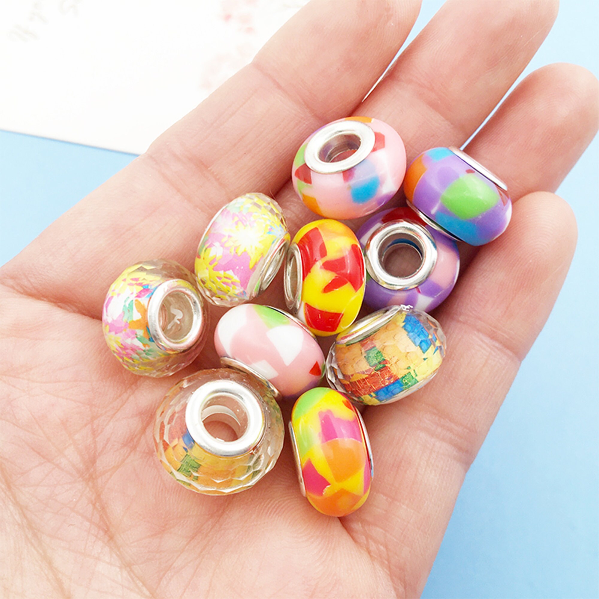 100 Blumenperlen 5mm Loch – Acryl Abstandshalter Für DIY Schmuck