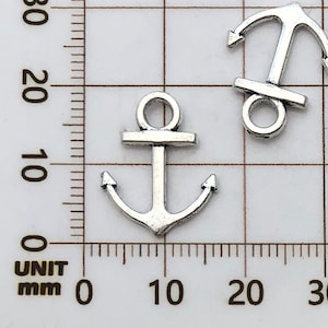 50pcs 15x19mm Antique Silver Anchor Charm Metal Pendant for DIY Bracelets Earrings Necklaces Accessory
