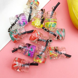 5/10/15pcs random color mixing Mini Glass fruit bottle  Charms Pendants Handmade DIY Jewelry Earring Necklace Bracelet