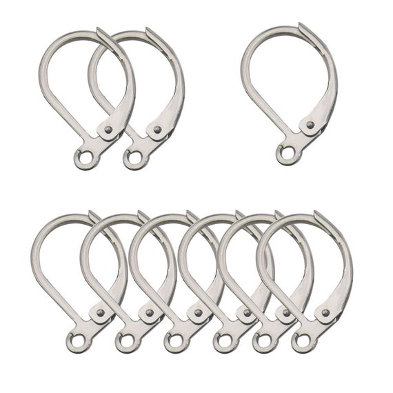 5 Pair Stainless Steel Leverback Earring Hooks, C94 