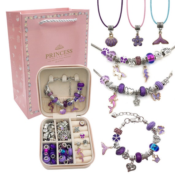 Purple Bracelet Charms Making Kit, Children's Creative Diy