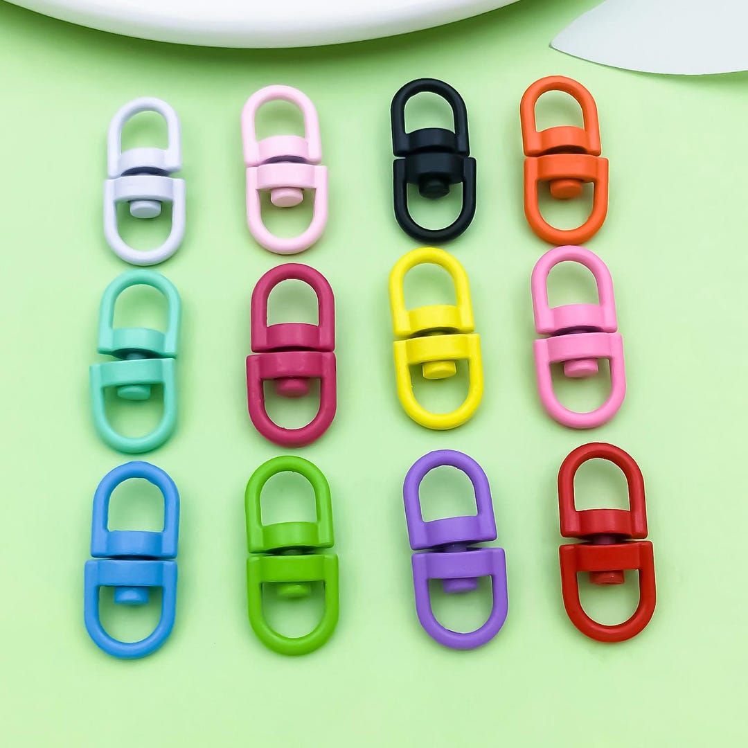 50/100pcs Colorful Lanyard Clips Swivel Snap Hooks for Key Chains