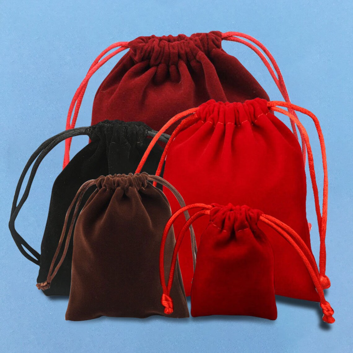 5 PCS Flannel Bag Flannel Drawstring Bags Mojo Bags Flannel Etsy