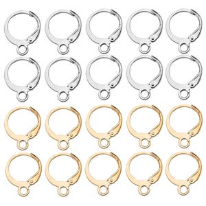 30/60/90PCS12×15mmFlat Ear Wire Earwire Earring Clasp Hook Leverback Hook Open Loop Earring Hook Leverback Earring Hook For jewelry Supplies